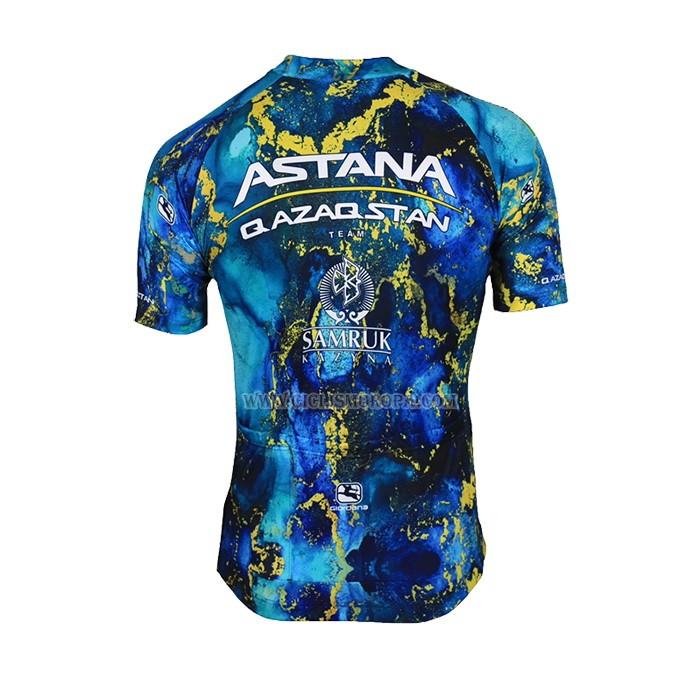 2023 Ropa Ciclismo AStana Azul Mangas Cortas y Culotte Corto